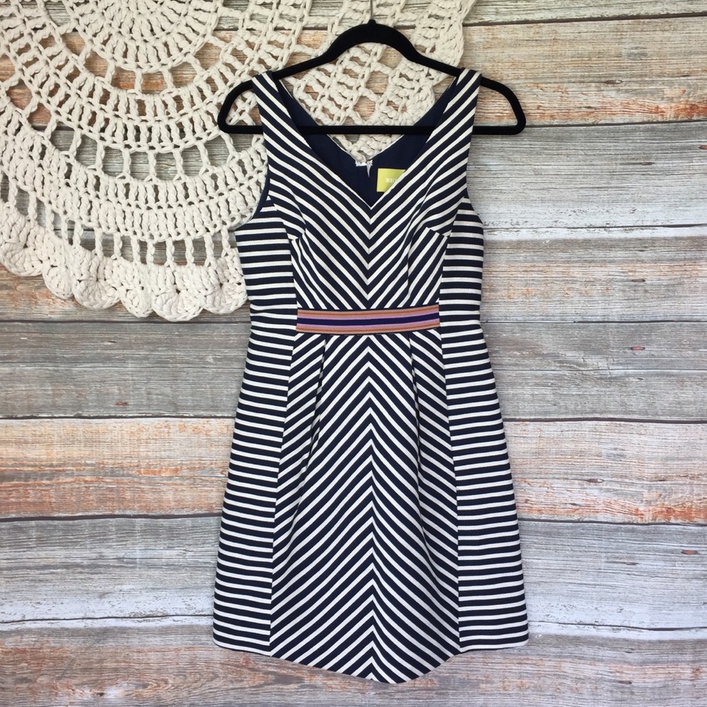Anthropologie | Maeve Mitered Stripe Mini Dress